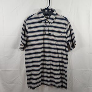 Men's Duluth Trading Co. Short Sleeve, Relaxed Fit Polo Shirt Sz M Medium Stripe